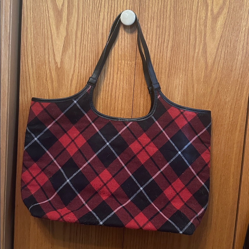 Victoria's Secret Red and Black Checkered Tote - Picture 9 of 10